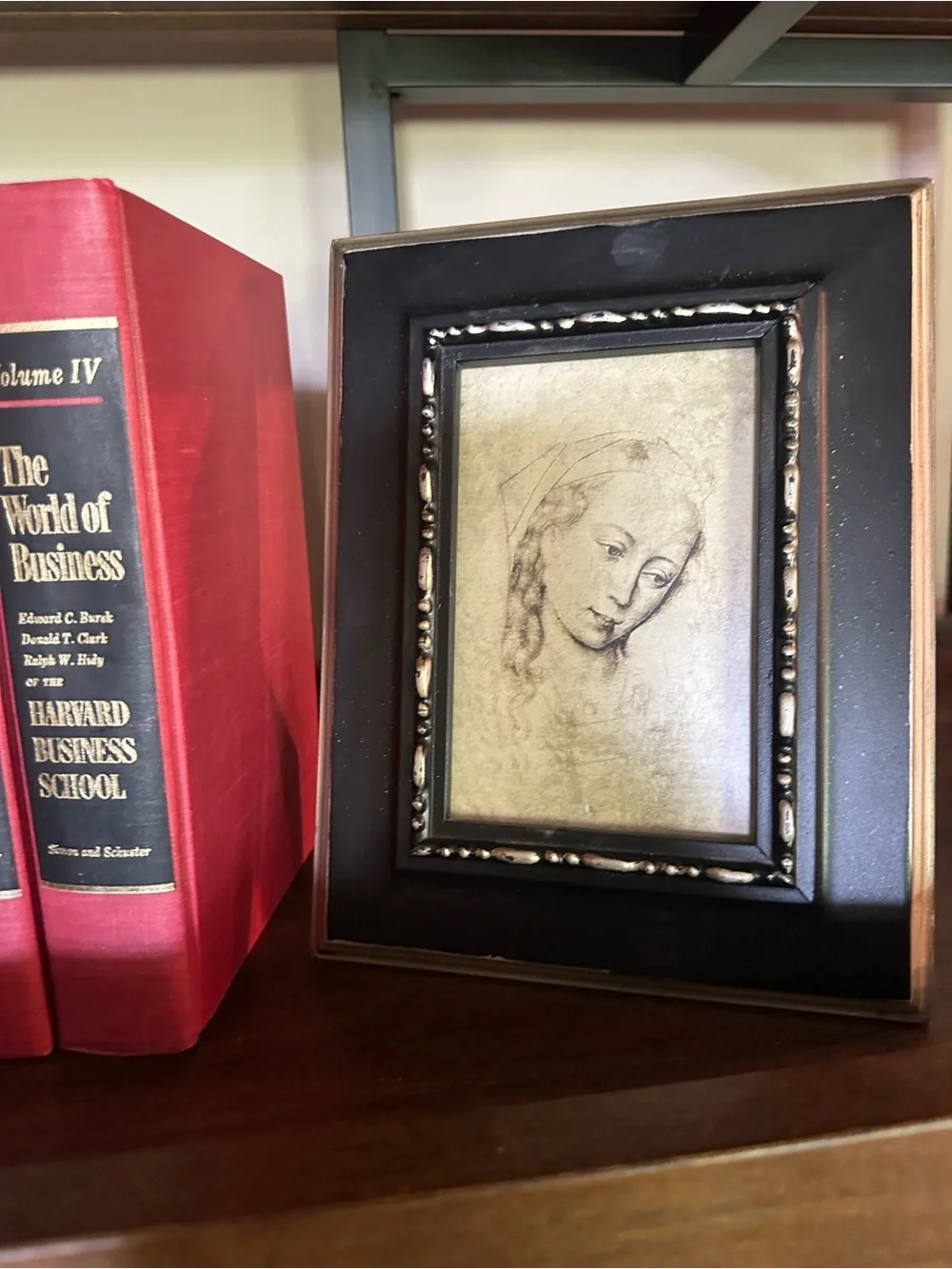 Vintage Framed Nurse Sketch Portrait - Florence Nightingale Style